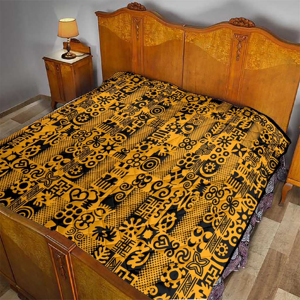 West African Yellow Art - Adinkra Culture Quilt