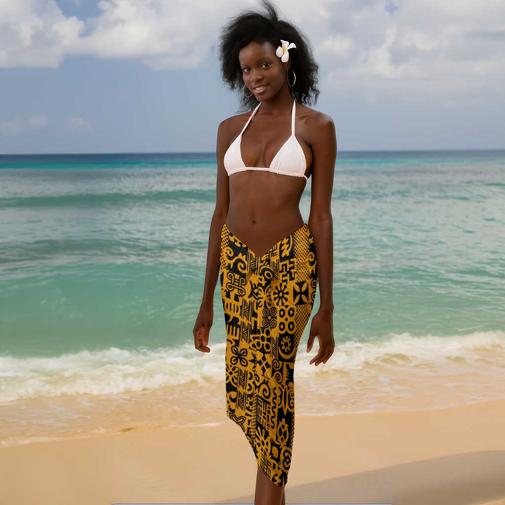 West African Yellow Art - Adinkra Culture Sarong