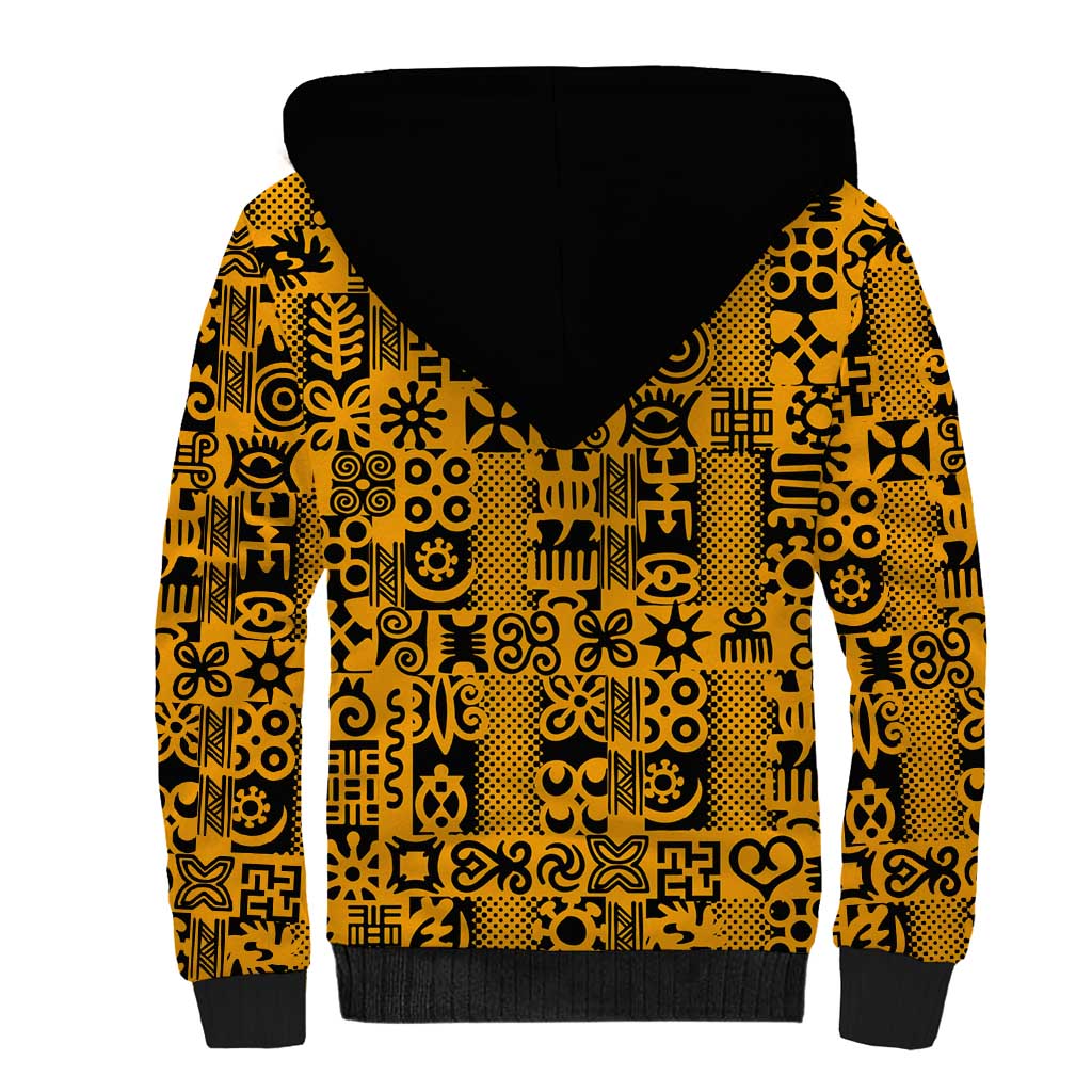 West African Yellow Art - Adinkra Culture Sherpa Hoodie