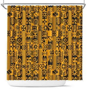West African Yellow Art - Adinkra Culture Shower Curtain