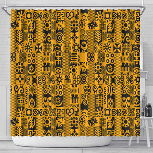 West African Yellow Art - Adinkra Culture Shower Curtain