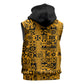 West African Yellow Art - Adinkra Culture Sleeveless Zip Hoodie - African Pride