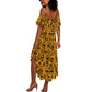 West African Yellow Art - Adinkra Culture Summer Maxi Dress