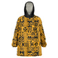 West African Yellow Art - Adinkra Culture Wearable Blanket Hoodie
