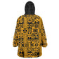 West African Yellow Art - Adinkra Culture Wearable Blanket Hoodie