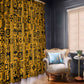 West African Yellow Art - Adinkra Culture Window Curtain