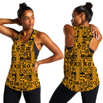 West African Yellow Art - Adinkra Culture Women Racerback Tank