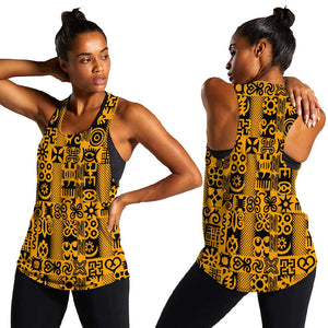 West African Yellow Art - Adinkra Culture Women Racerback Tank