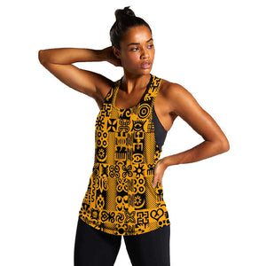 West African Yellow Art - Adinkra Culture Women Racerback Tank