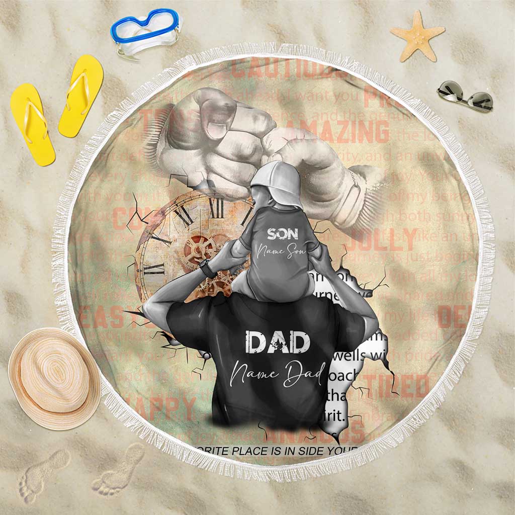 Gift for Dad - Personalized African Father and Son Beach Blanket