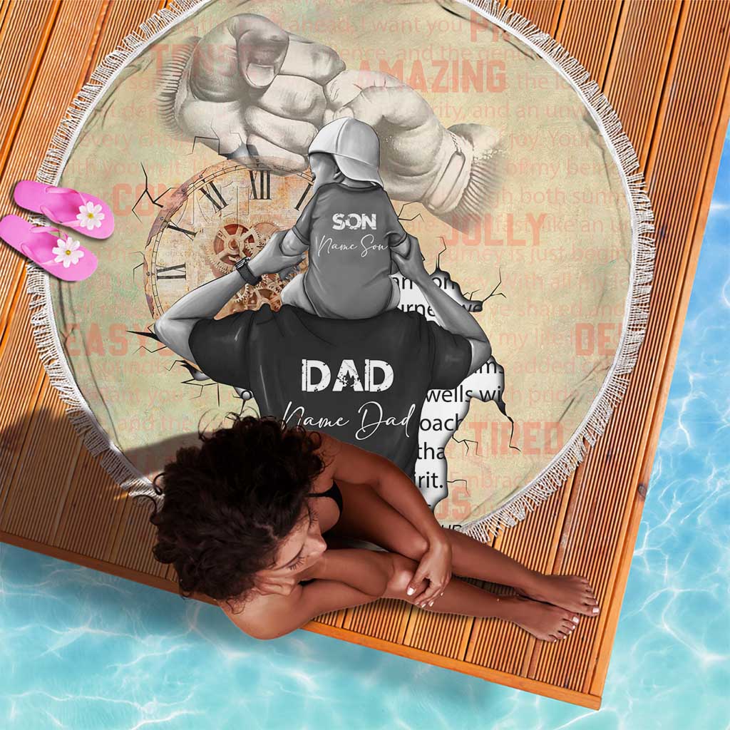 Gift for Dad - Personalized African Father and Son Beach Blanket