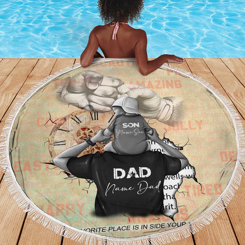 Gift for Dad - Personalized African Father and Son Beach Blanket