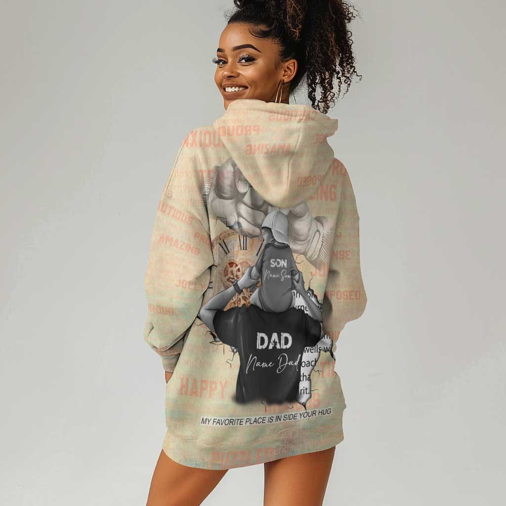 Gift for Dad - Personalized African Father and Son Hoodie Dress