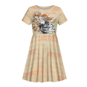 Gift for Dad - Personalized African Father and Son Kid Short Sleeve Dress