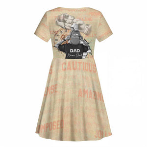 Gift for Dad - Personalized African Father and Son Kid Short Sleeve Dress