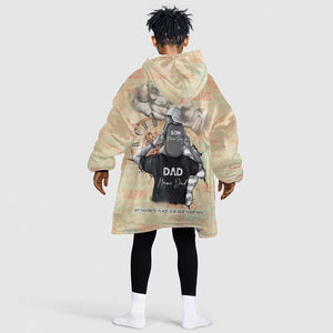 Gift for Dad - Personalized African Father and Son KId Wearable Blanket Hoodie