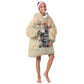 Gift for Dad - Personalized African Father and Son KId Wearable Blanket Hoodie