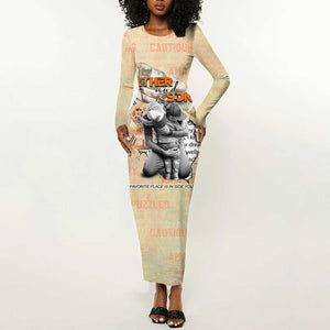 Gift for Dad - Personalized African Father and Son Long Sleeve Bodycon Dress DT02