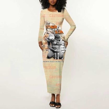 Gift for Dad - Personalized African Father and Son Long Sleeve Bodycon Dress DT02