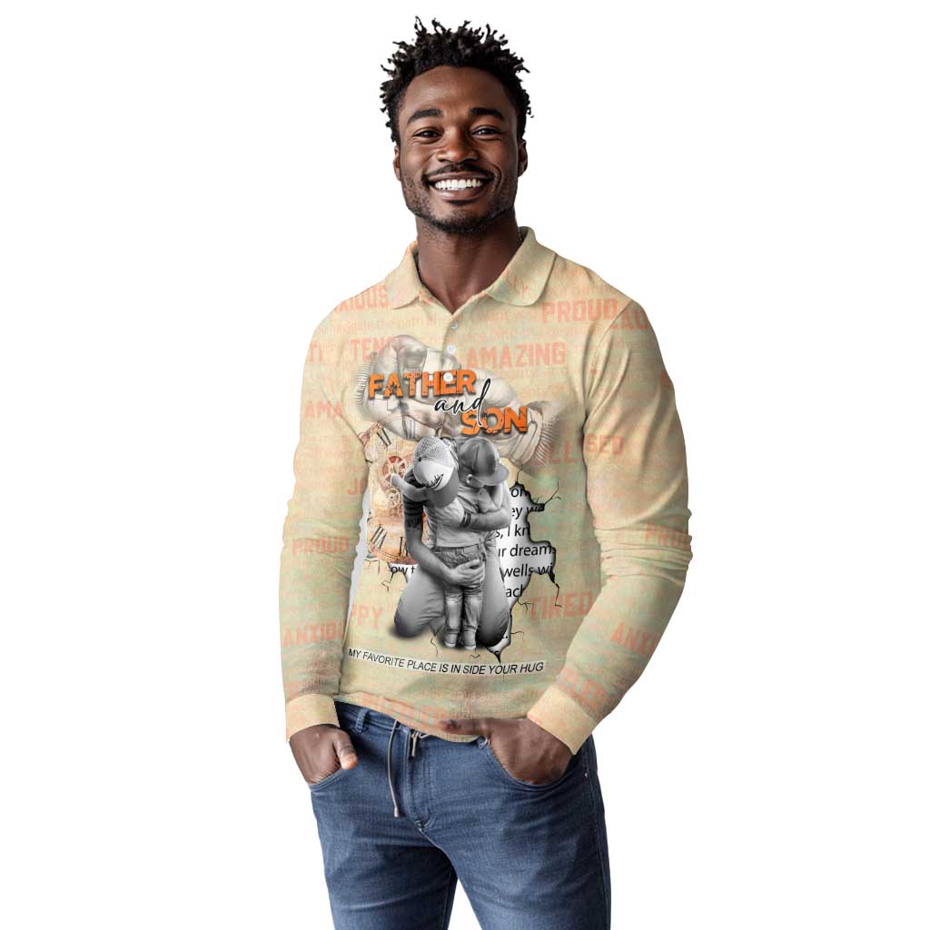 Gift for Dad - Personalized African Father and Son Long Sleeve Polo Shirt