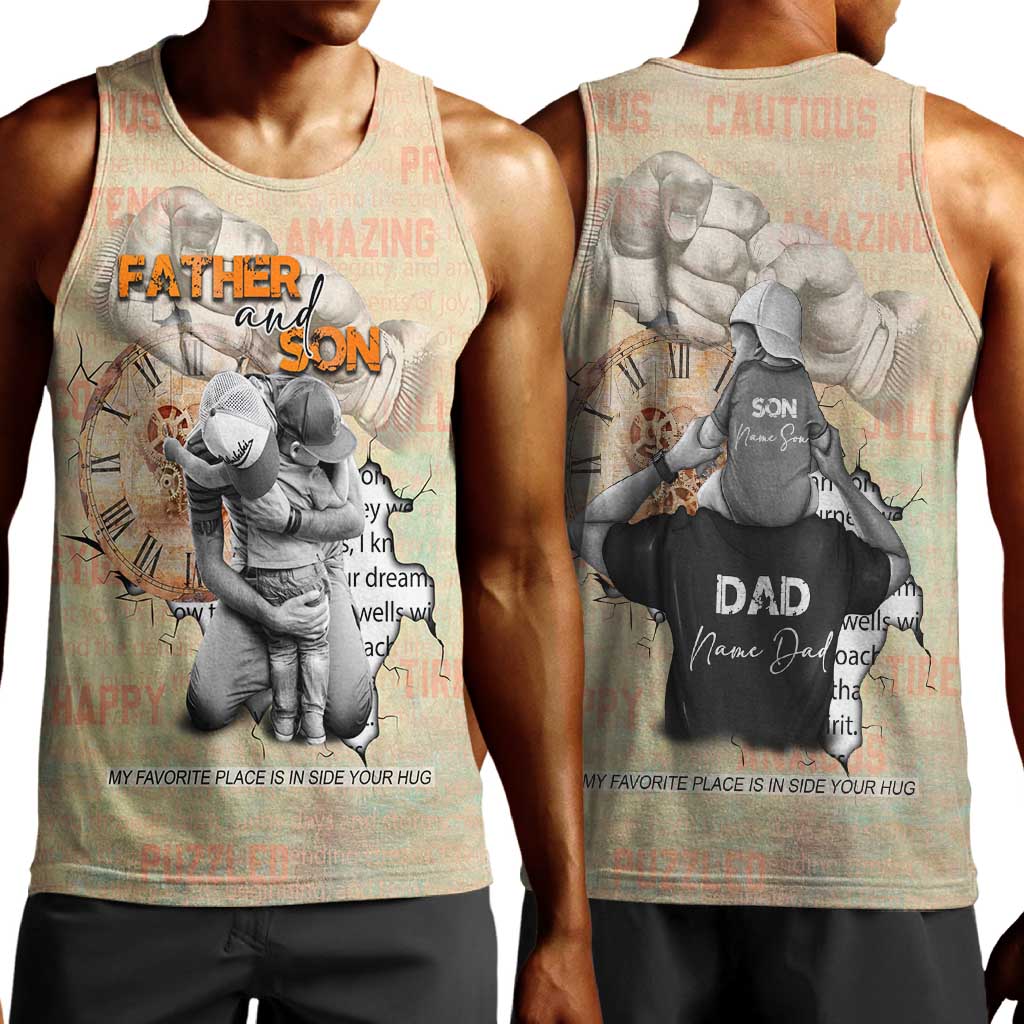 Gift for Dad - Personalized African Father and Son Men Tank Top