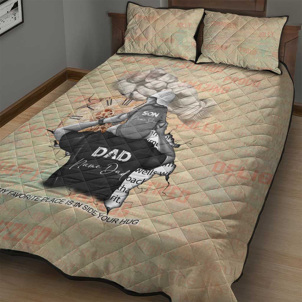 Gift for Dad - Personalized African Father and Son Quilt Bed Set