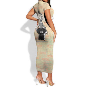 Gift for Dad - Personalized African Father and Son Short Sleeve Bodycon Dress DT02