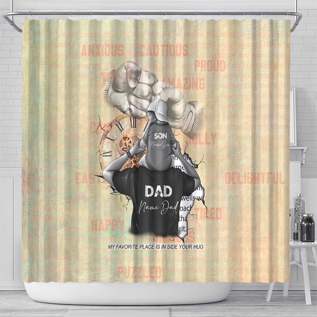 Gift for Dad - Personalized African Father and Son Shower Curtain