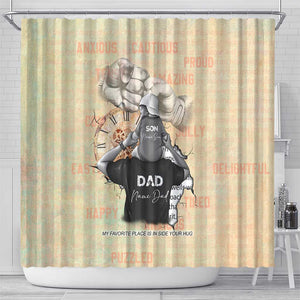 Gift for Dad - Personalized African Father and Son Shower Curtain