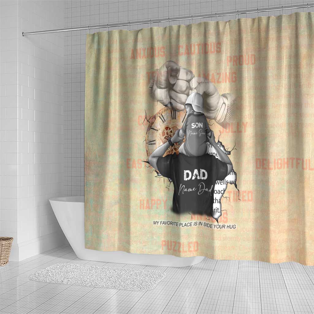 Gift for Dad - Personalized African Father and Son Shower Curtain