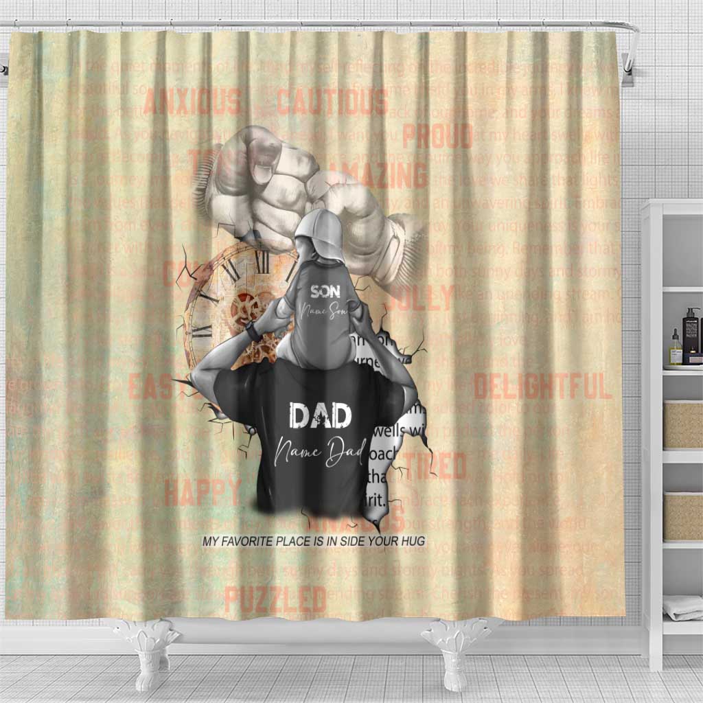 Gift for Dad - Personalized African Father and Son Shower Curtain