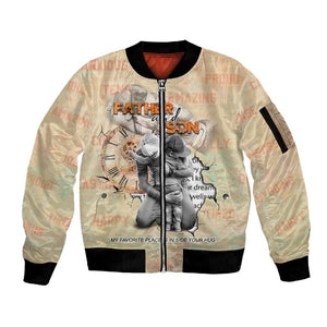 Gift for Dad - Personalized African Father and Son Sleeve Zip Bomber Jacket