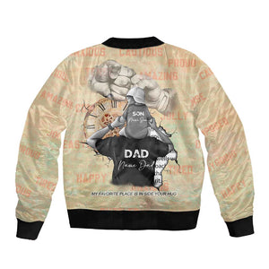 Gift for Dad - Personalized African Father and Son Sleeve Zip Bomber Jacket