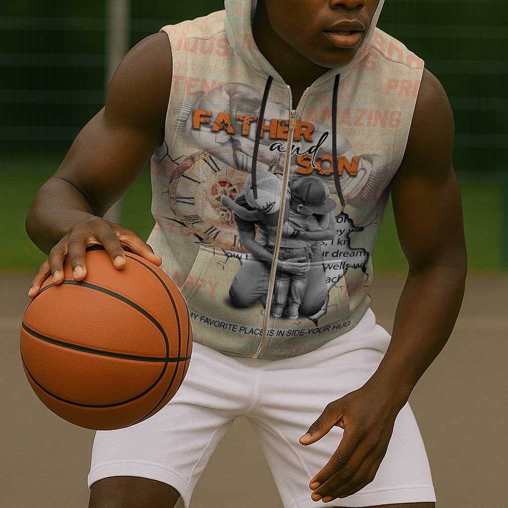 Gift for Dad - Personalized African Father and Son Sleeveless Zip Hoodie - African Pride
