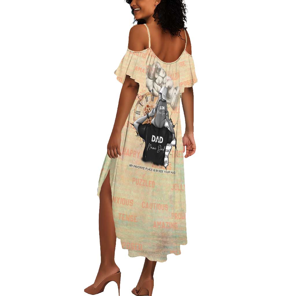 Gift for Dad - Personalized African Father and Son Summer Maxi Dress