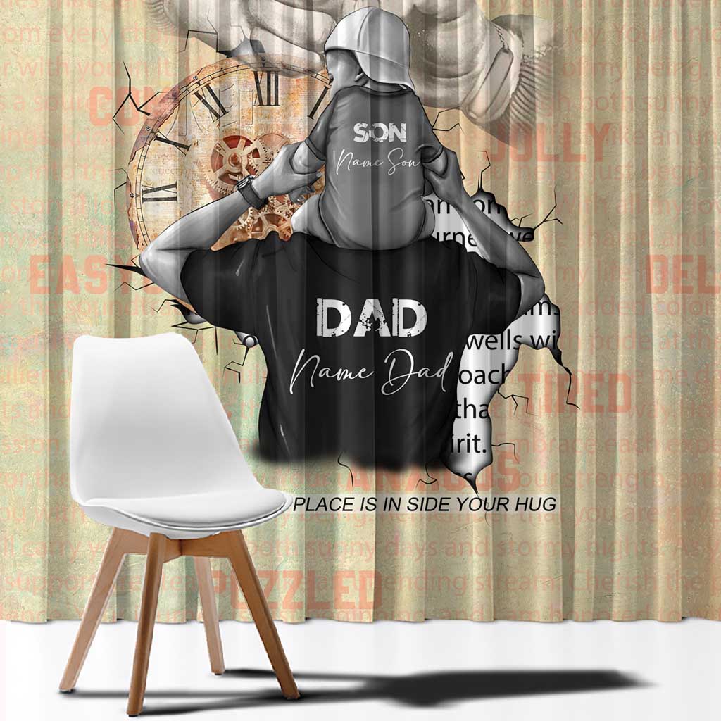 Gift for Dad - Personalized African Father and Son Window Curtain