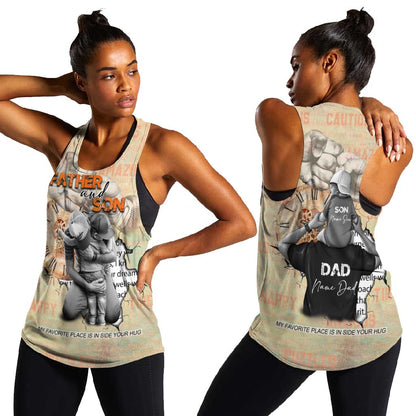 Gift for Dad - Personalized African Father and Son Women Racerback Tank