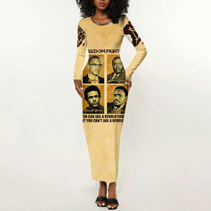 Revolutionary Freedom Fighters - Civil Rights Leaders Long Sleeve Bodycon Dress DT02