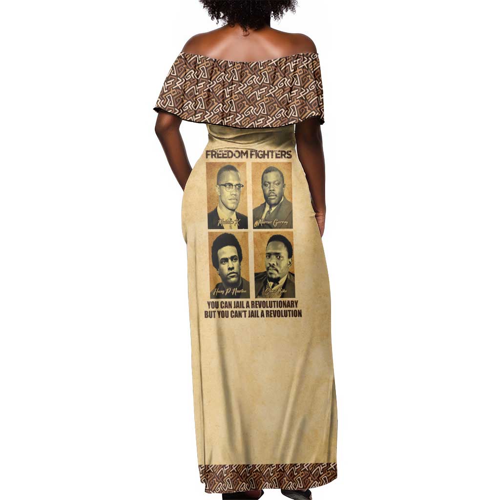 Revolutionary Freedom Fighters - Civil Rights Leaders Off Shoulder Maxi Dress