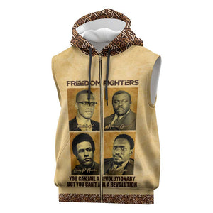 Revolutionary Freedom Fighters - Civil Rights Leaders Sleeveless Zip Hoodie - African Pride