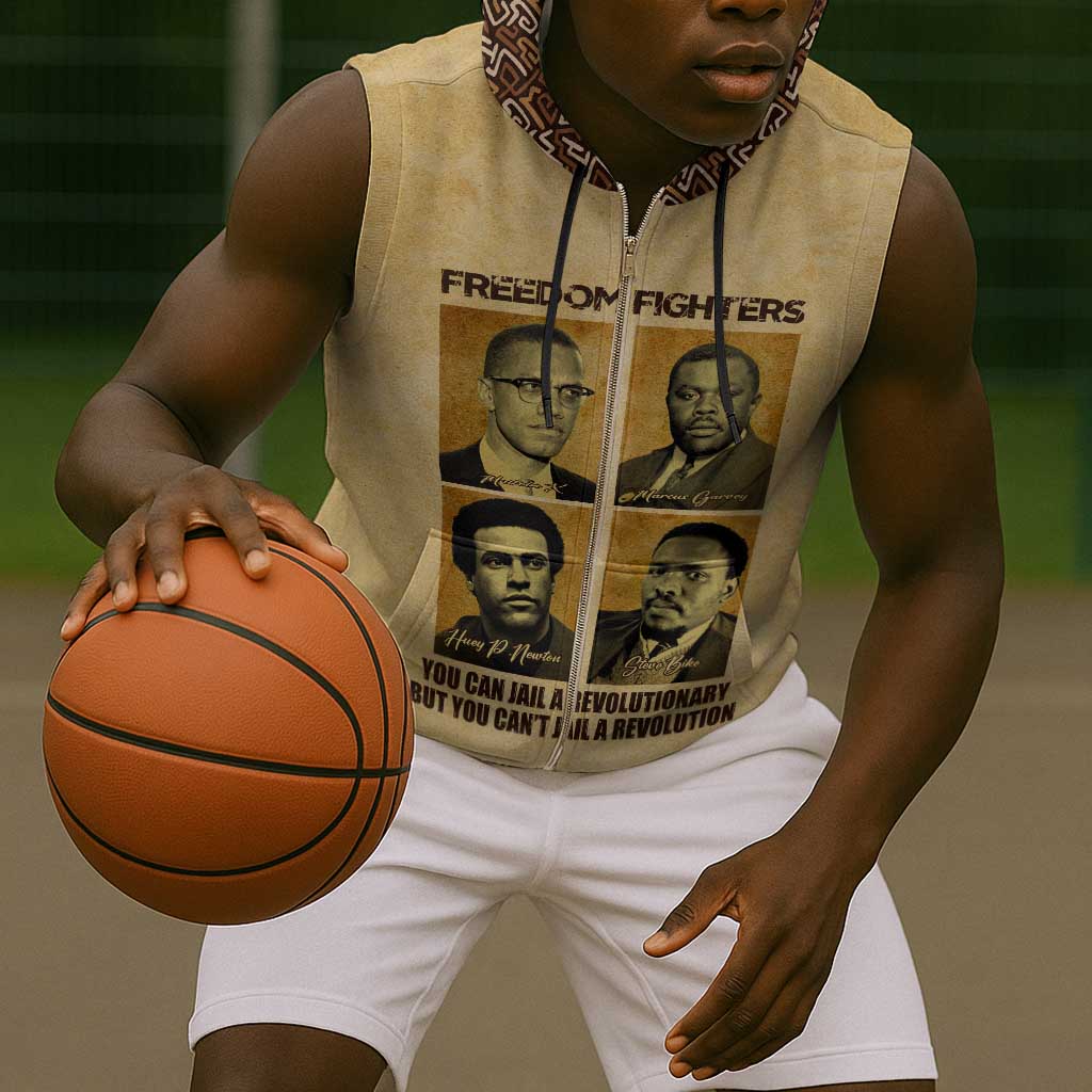 Revolutionary Freedom Fighters - Civil Rights Leaders Sleeveless Zip Hoodie - African Pride