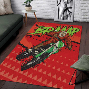 Afro Santa Braaap Area Rug Motorcross Christmas