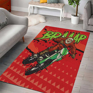 Afro Santa Braaap Area Rug Motorcross Christmas