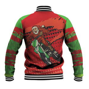 Afro Santa Braaap Baseball Jacket Motorcross Christmas