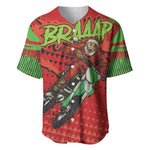 Afro Santa Braaap Baseball Jersey Motorcross Christmas