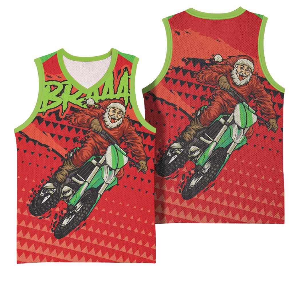 Afro Santa Braaap Basketball Jersey Motorcross Christmas - African Pride