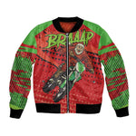Afro Santa Braaap Bomber Jacket Motorcross Christmas