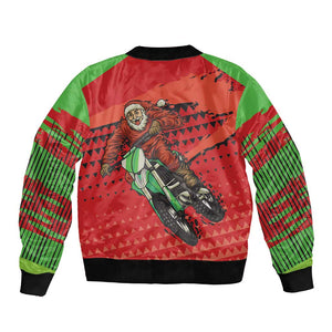 Afro Santa Braaap Bomber Jacket Motorcross Christmas