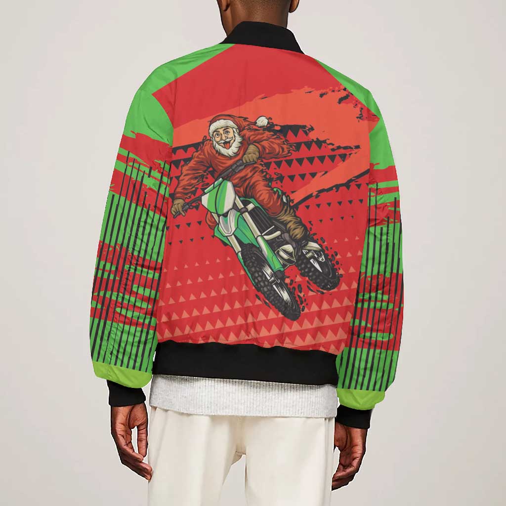 Afro Santa Braaap Bomber Jacket Motorcross Christmas