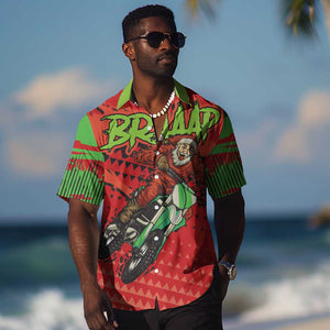 Afro Santa Braaap Hawaiian Shirt Motorcross Christmas